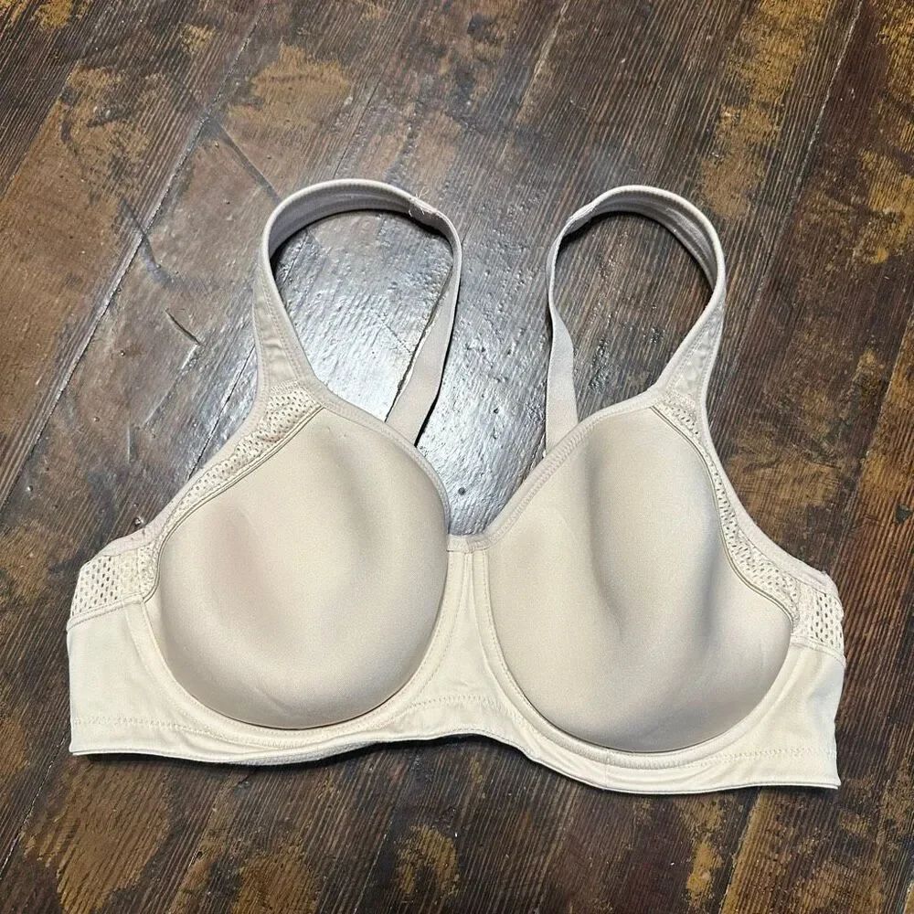 Wacoal tan lace trimmed vintage retro 38C sexy bra